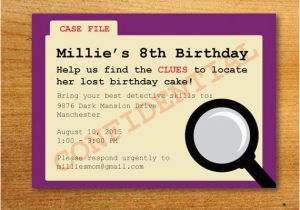 Mystery Birthday Party Invitations Items Similar to Mystery theme Party Invitation Clue