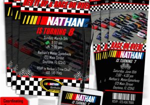 Nascar Birthday Card Nascar Birthday Invitations 5×7 Card or Ticket Style or