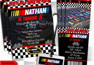 Nascar Birthday Card Nascar Birthday Invitations 5×7 Card or Ticket Style or