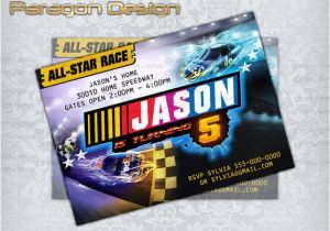 Nascar Birthday Card Nascar Race Style Custom Birthday Invitation Thank by