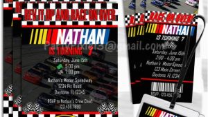 Nascar Birthday Invitations Nascar Birthday Invitations 5×7 Card or by