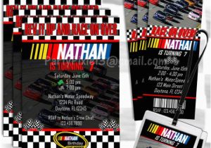 Nascar Birthday Invitations Nascar Birthday Invitations 5×7 Card or by