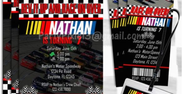 Nascar Birthday Invitations Nascar Birthday Invitations 5×7 Card or by