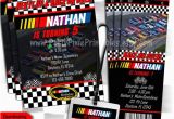 Nascar Birthday Invitations Nascar Birthday Invitations 5×7 Card or Ticket Style or