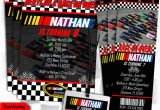 Nascar Birthday Invitations Nascar Birthday Invitations 5×7 Card or Ticket Style or