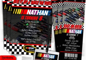 Nascar Birthday Invitations Nascar Birthday Invitations 5×7 Card or Ticket Style or