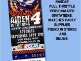 Nascar Birthday Invitations Nascar Invitations Full Throtte theme by Partyprintsplus