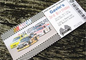 Nascar Birthday Invitations Nascar Racing Ticket Custom Printable Birthday Invitation