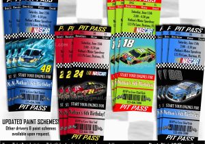 Nascar Birthday Invitations Nascar Ticket Party Invitation Ticket Style Pit Pass