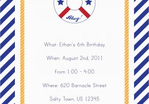 Nautical Birthday Invitations Free 7 Best Images Of Free Printable Nautical Invitations