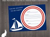 Nautical Birthday Invitations Free Free Nautical Party theme Invitation Free Party