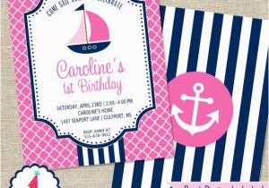 Nautical Birthday Invitations Free Nautical Party Invitation Girls Nautical Birthday Invitation