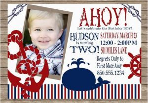 Nautical theme Birthday Invitations Ahoy Matey Boy 39 S Nautical Birthday Party Invitation