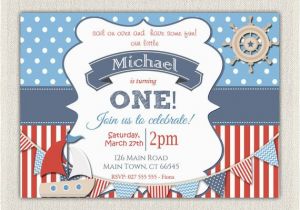 Nautical theme Birthday Invitations Boys Nautical theme 1st Birthday Invitation Printable