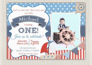 Nautical theme Birthday Invitations Boys Nautical theme 1st Birthday Invitation Printable