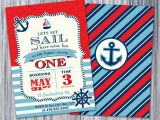 Nautical theme Birthday Invitations Nautical 1st Birthday Invitation Nautical Invite Printable
