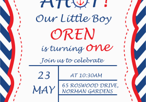 Nautical theme Birthday Invitations Nautical Birthday Party Invitations Cimvitation