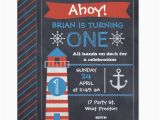 Nautical themed Birthday Invitations Boys Nautical Lighthouse Birthday Party Invitation Zazzle