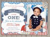 Nautical themed Birthday Invitations Boys Nautical theme 1st Birthday by Invitationsbylittlep