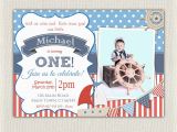 Nautical themed Birthday Invitations Boys Nautical theme 1st Birthday Invitation Printable