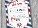 Nautical themed Birthday Invitations Nautical Birthday Invitation Nautical Invitation Nautical