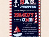 Nautical themed Birthday Invitations Sail Away Nautical theme Birthday Party Invitation No