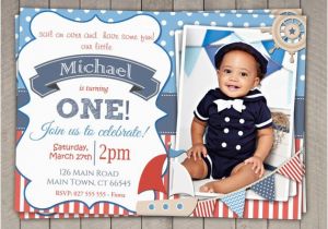 Nautical themed First Birthday Invitations Boys Nautical theme 1st Birthday by Invitationsbylittlep