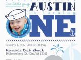 Nautical themed First Birthday Invitations First Birthday or Party Invitation Nautical Crab and Whale