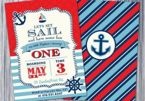 Nautical themed First Birthday Invitations Nautical 1st Birthday Invitation Nautical Invite Printable