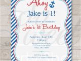 Nautical themed First Birthday Invitations Nautical 1st Birthday Invitations Boys 1st Birthday