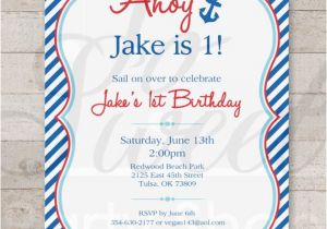 Nautical themed First Birthday Invitations Nautical 1st Birthday Invitations Boys 1st Birthday