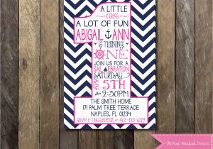 Nautical themed First Birthday Invitations Nautical First Birthday Invitation 1st Birthday Invitation