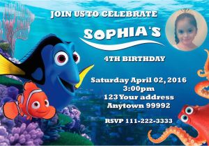 Nemo Birthday Party Invitations Finding Dory Nemo Birthday Party Invitations Personalized