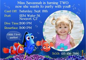 Nemo Birthday Party Invitations Finding Nemo Birthday Invitation Custom Design by