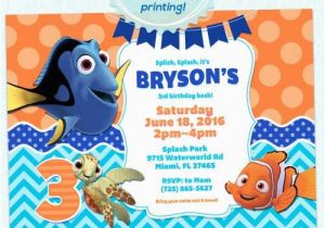 Nemo Birthday Party Invitations Finding Nemo Birthday Invitation Finding Nemo Dory