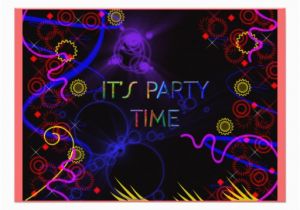 Neon Colored Birthday Invitations Cool Funky Neon Colors Party Invitation 5 Quot X 7 Quot Invitation