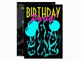 Neon Colored Birthday Invitations Neon Color Birthday Party Invitations Template Zazzle