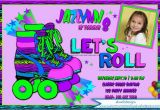 Neon Colored Birthday Invitations Roller Skating Birthday Invitation Neon Colored