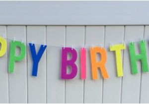 Neon Happy Birthday Banner 6 Neon Felt Happy Birthday Banner by Polkadotsandpennants