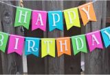 Neon Happy Birthday Banner Items Similar to Neon Colors Happy Birthday Banner On Etsy