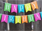 Neon Happy Birthday Banner Items Similar to Neon Colors Happy Birthday Banner On Etsy