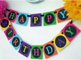 Neon Happy Birthday Banner Neon Banner Printable Instant Download Happy Birthday
