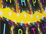 Neon Happy Birthday Banner Neon Glow Party Happy Birthday Banner Instantly