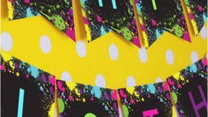 Neon Happy Birthday Banner Neon Glow Party Happy Birthday Banner Instantly