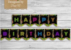 Neon Happy Birthday Banner Neon Party Birthday Banner Sweet Sixteen Birthday Instant