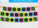 Neon Happy Birthday Banner totally 80s theme Happy Birthday Party Banner Neon Green