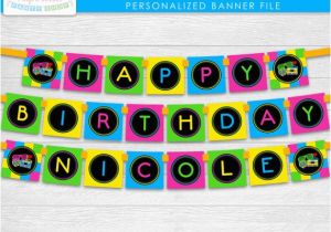 Neon Happy Birthday Banner totally 80s theme Happy Birthday Party Banner Neon Green