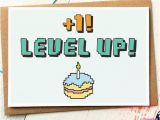 Nerd Birthday Cards Funny Birthday Card Level Up Gamer Birthday Card
