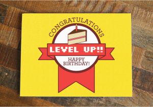 Nerd Birthday Cards Gamer Birthday Card Level Up Funny Birthday Nerdy Birthday