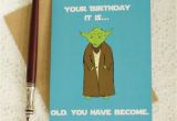 Nerd Birthday Cards Star Wars Yoda Inspired Card Nerd Birthday Blank Greeting